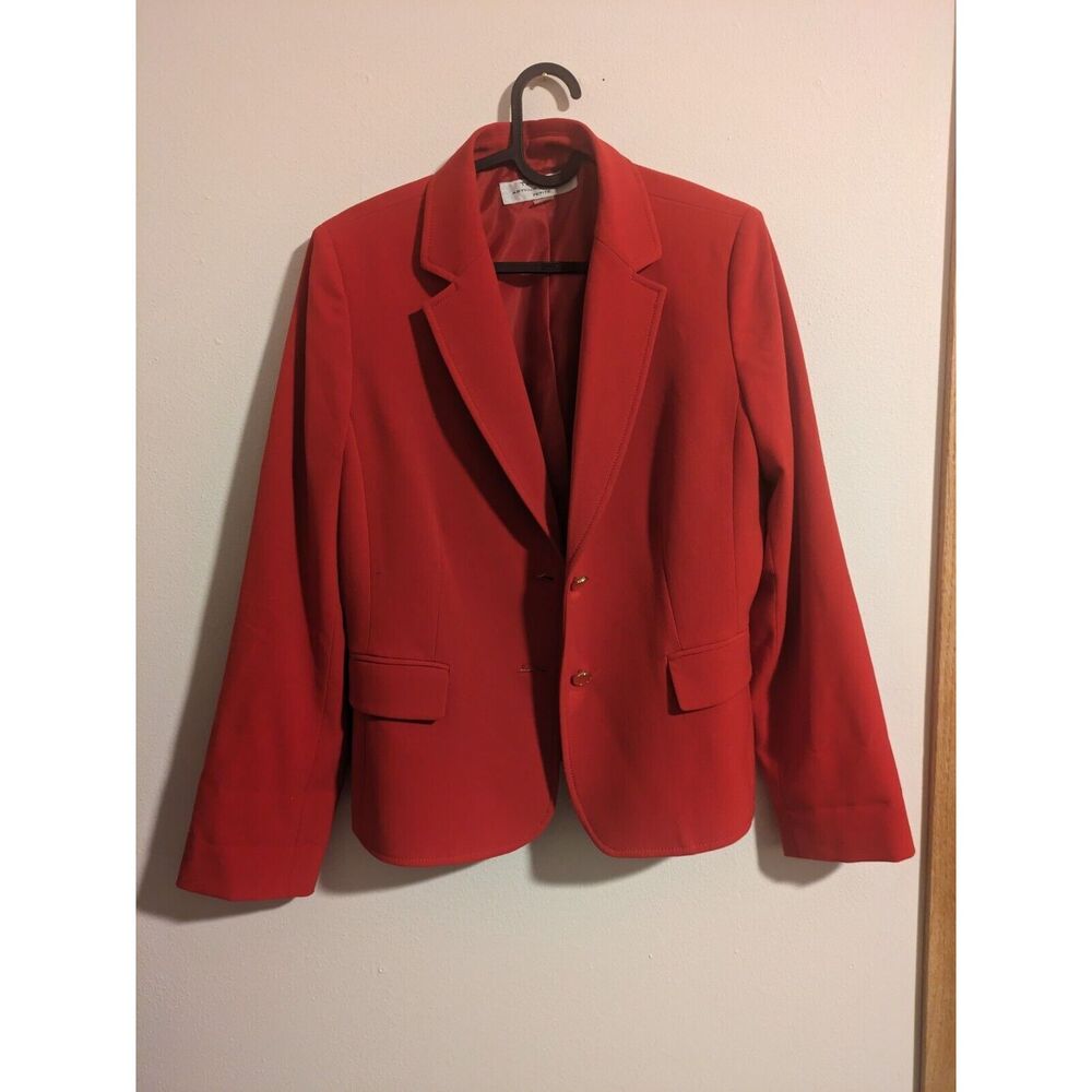 Tahari size 8p suit jacket red